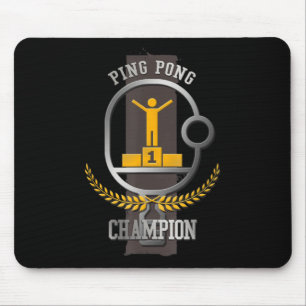 Ping Pong Champion Fun Table Tennis Player Gift Mouse Pad