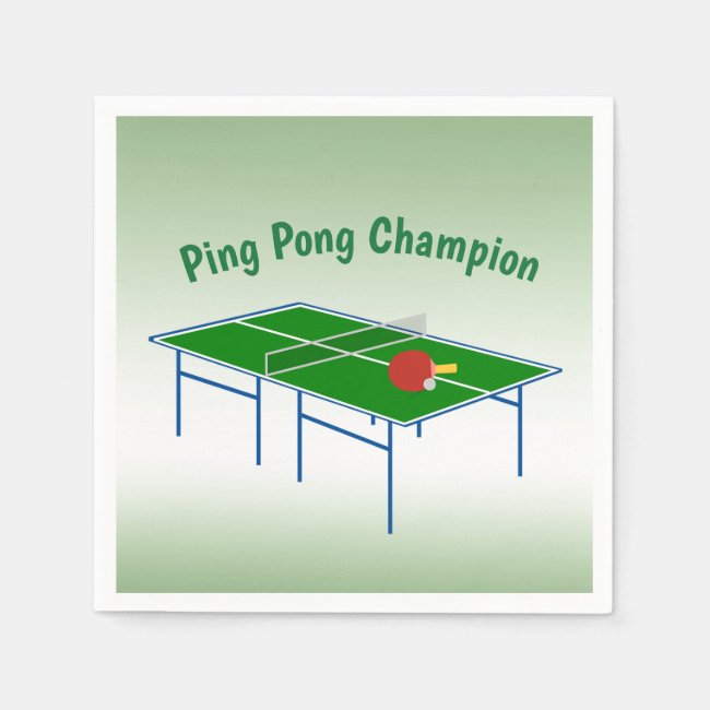 Ping Pong Champion Set of Paper Napkins