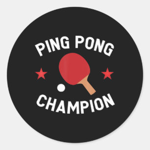 Ping Pong Champion Table Tennis Lover Gift Classic Round Sticker