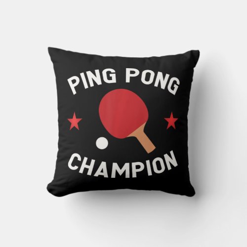 Ping Pong Champion Table Tennis Lover Gift   Throw Pillow