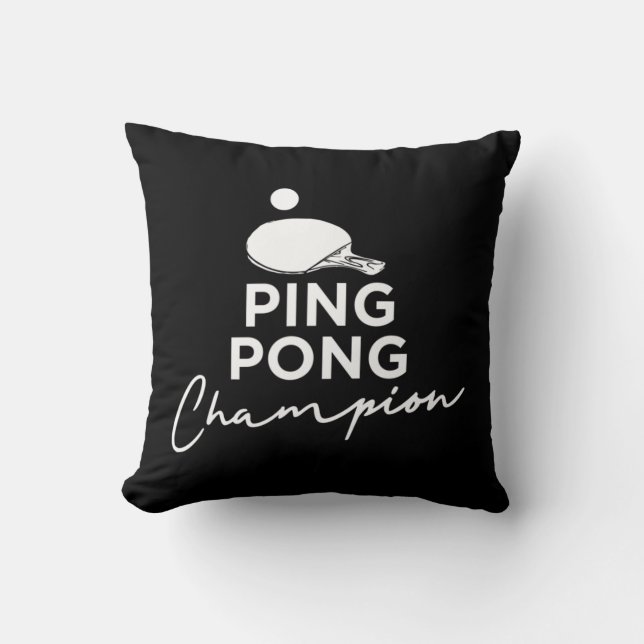 Ping Pong Champion Table Tennis  Throw Pillow (Front)