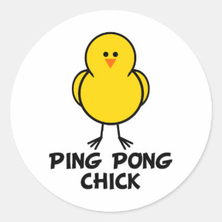 Ping Pong Chick Classic Round Sticker