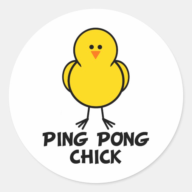 Ping Pong Chick Classic Round Sticker (Front)