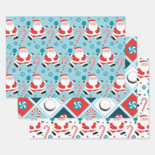 Ping Pong Christmas Holiday Wrapping Paper Sheets