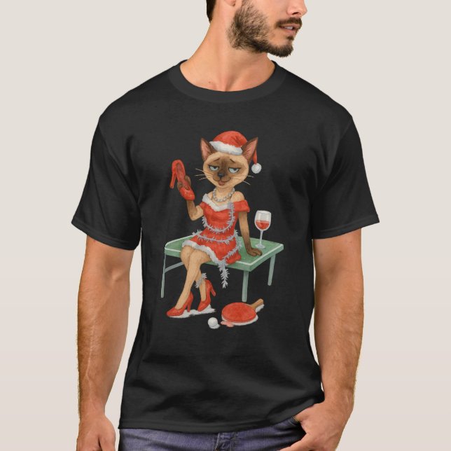 Ping Pong Christmas themed for cat lovers T-Shirt (Front)