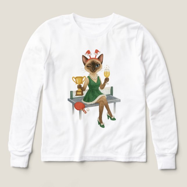 Ping Pong Christmas themed for cat lovers Tri-Blend Shirts (Design Front)