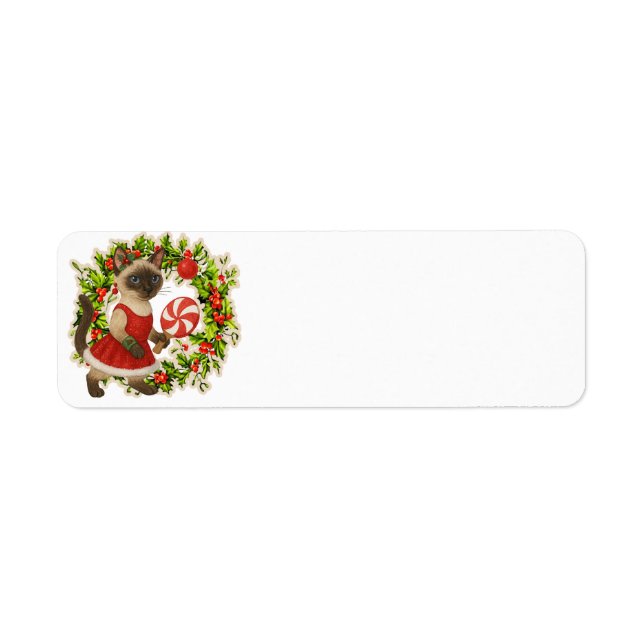 Ping Pong Christmas Themed for Siamese Cat lovers Label (Front)