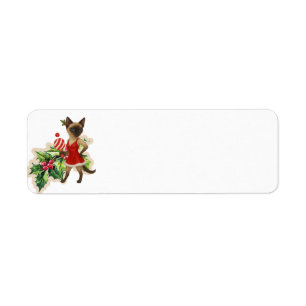 Ping Pong Christmas Themed for Siamese Cat lovers Label