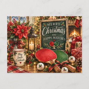Ping pong Christmas themed  Postcard