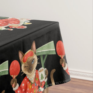 Ping Pong Christmas themed Tablecloth