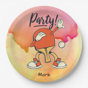 Ping Pong dabbing Table Tennis party funny Paper Plates