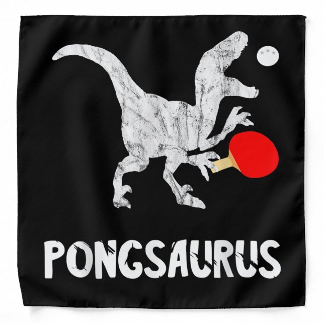 Ping Pong Dinosaurs Pingpong Player Dino Table Ten Bandana (Front)