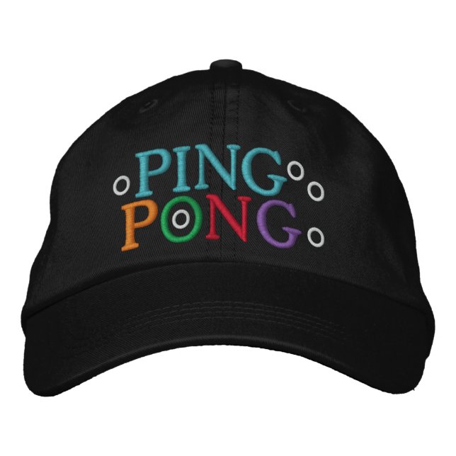 PING PONG EMBROIDERED BASEBALL CAP (Front)