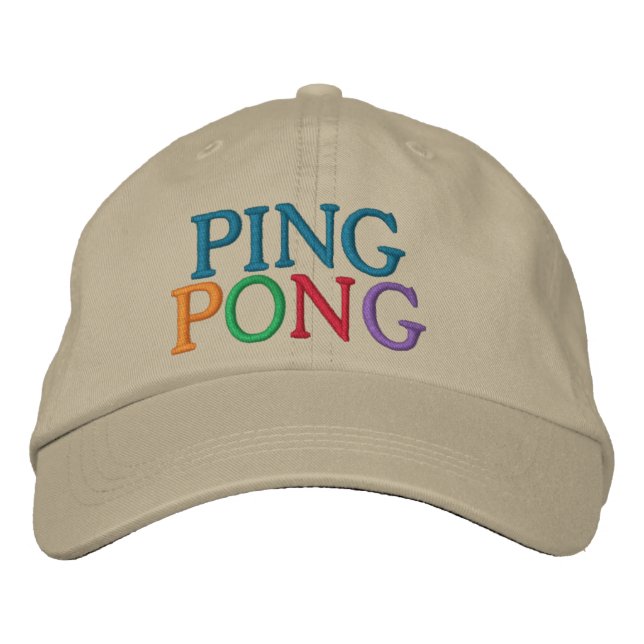 PING PONG EMBROIDERED BASEBALL HAT (Front)