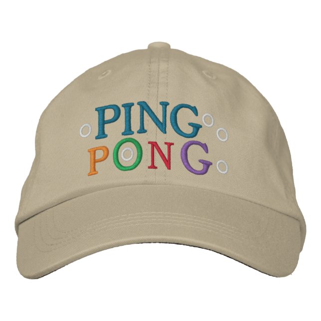 PING PONG EMBROIDERED BASEBALL HAT (Front)