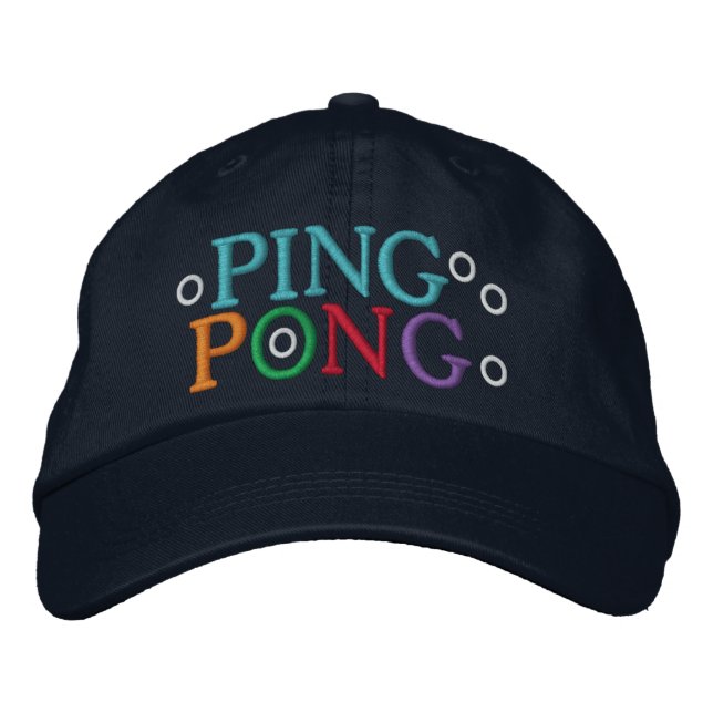PING PONG EMBROIDERED BASEBALL HAT (Front)
