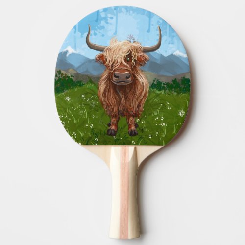 Ping Pong Highland Cow Ping Pong Paddle