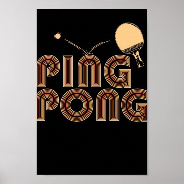 Ping Pong Kelle mit Ball Tischtennis Poster (Front)