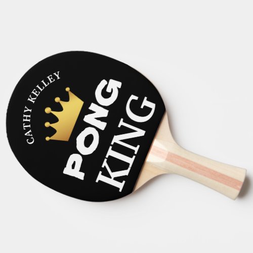 PING PONG KING Custom Branded Editable Black  Ping Pong Paddle