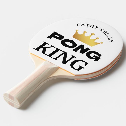 PING PONG KING Custom Branded Editable White Ping Pong Paddle