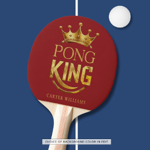 Ping Pong King Gold Crown Personalized Custom Paddle