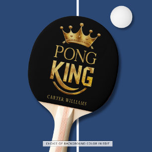Ping Pong King Gold Crown Personalized Paddle