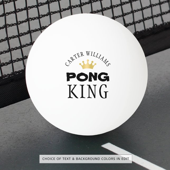 PING PONG KING Gold Crown Personalized Ping Pong Ball (Creator Uploaded)
