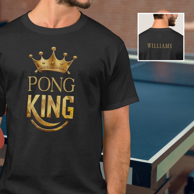 Ping Pong King Gold Crown Personalized T-Shirt (Creator Uploaded)