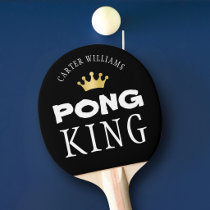 PING PONG KING Personalized Editable Black Paddle