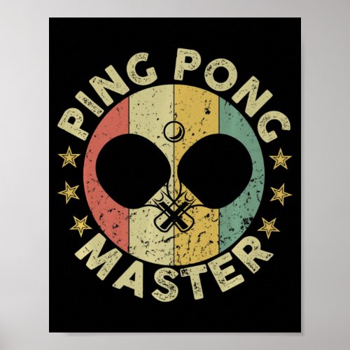 Ping Pong Master Champion Table Tennis Coach Paddl Poster