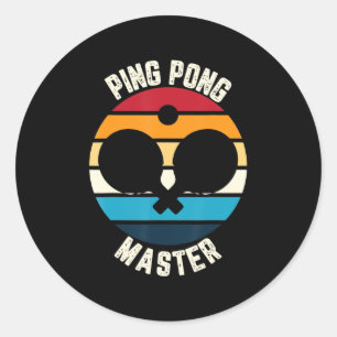 Ping Pong Master Table Tennis Classic Round Sticker