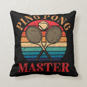 Ping Pong Master Table Tennis Paddle Throw Pillow