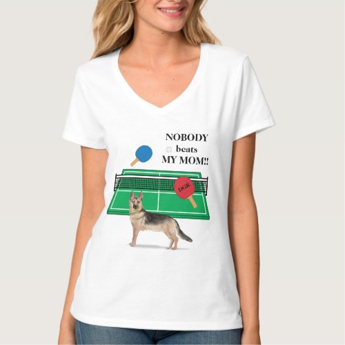 Ping Pong Mom with Dog T_Shirt