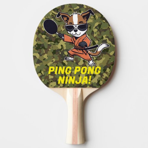 Ping Pong Ninja Funny Dog Camo Cool  Sports Ping Pong Paddle