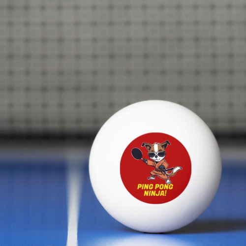 Ping Pong Ninja Funny Dog Camo Cool Sports Red Ping Pong Ball