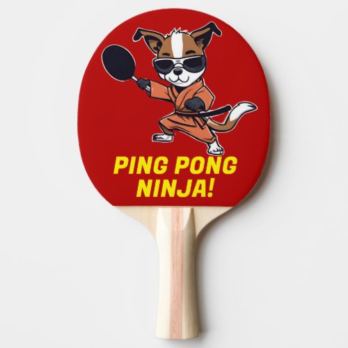 Ping Pong Ninja Funny Dog Camo Cool Sports Red Ping Pong Paddle