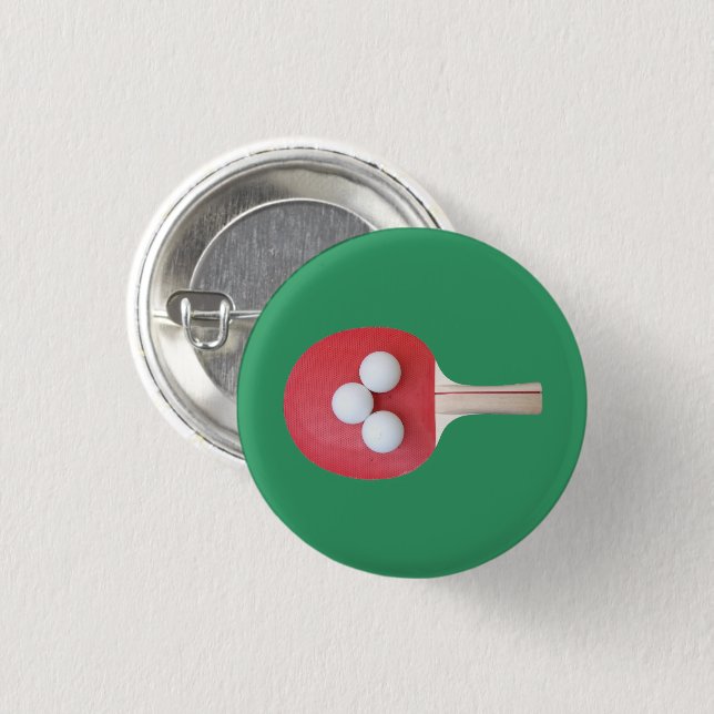 Ping Pong Paddle and Balls Button (Front & Back)