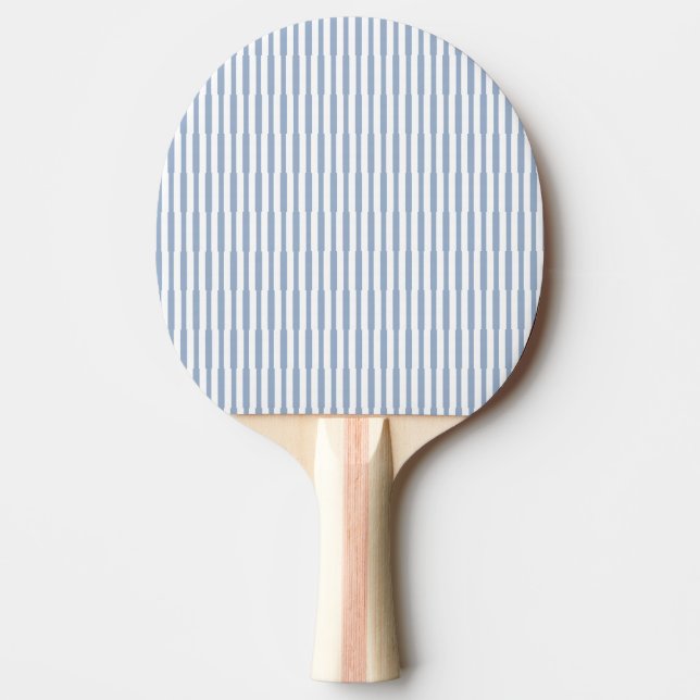 Ping Pong Paddle Blue & White Stripe Square (Front)