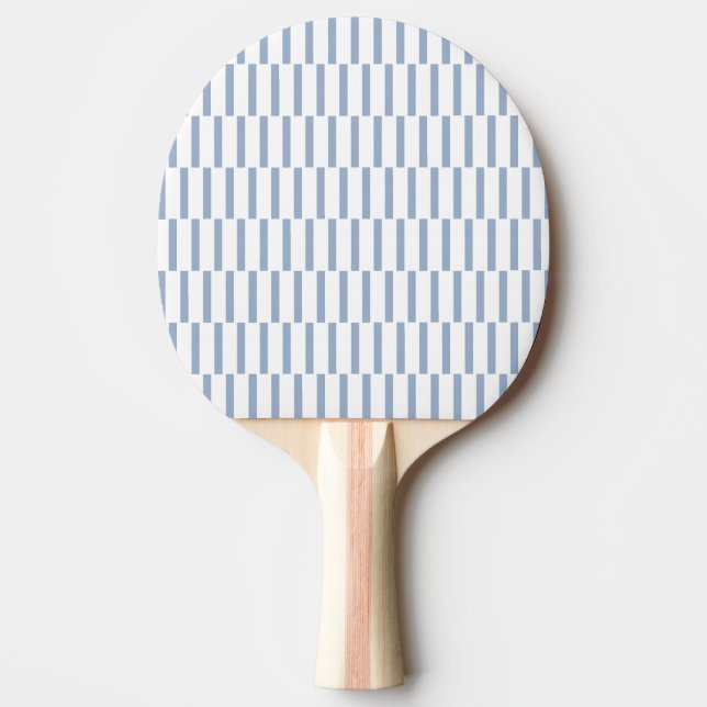 Ping Pong Paddle Blue & White Stripe Square (Front)