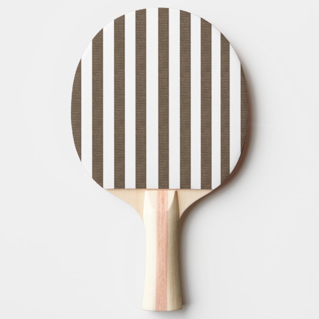 Ping Pong Paddle Brown & White Stripe (Front)