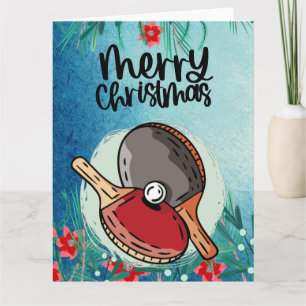 Ping Pong Paddle Christmas Greeting Card