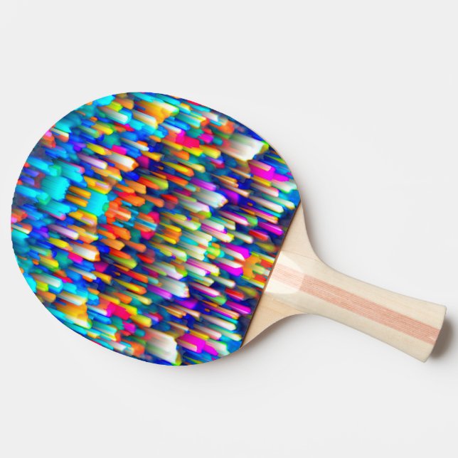 Ping Pong Paddle Colorful digital art splashing (Side)
