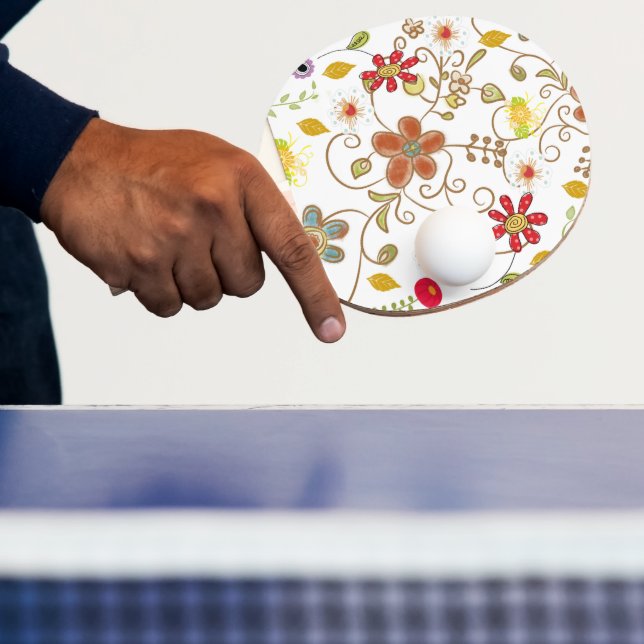 Ping Pong Paddle Floral Flowers  (Insitu)