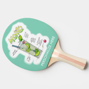 PING PONG PADDLE - MOJITO RECIPE COCKTAIL ART