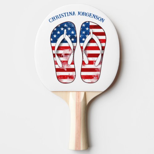 Ping Pong Paddle _ Patriotic Flip Flop Design