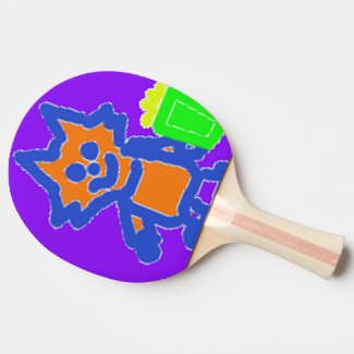 Ping Pong Paddle Popcorn Anime Style