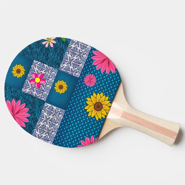 Ping Pong Paddle Vintage Floral  (Side)