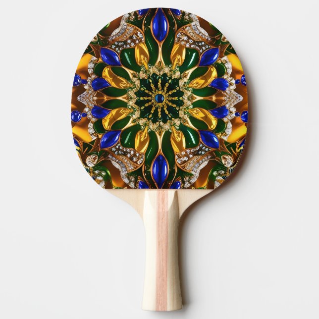 Ping pong paddle with Brazil Colors (Back)