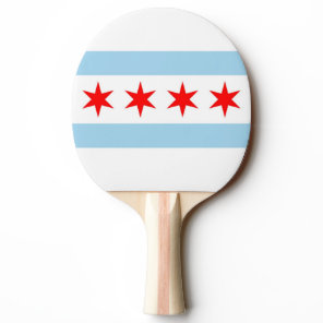Ping pong paddle with Flag of Chicago, Illinois