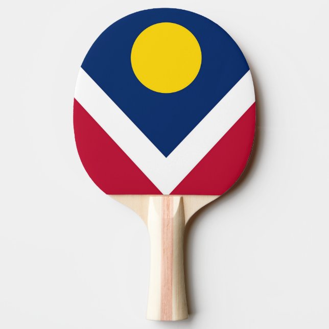 Ping pong paddle with Flag of Denver City, USA (Back)